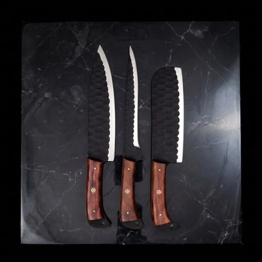 3 Pcs Damascus Chef Knife Set