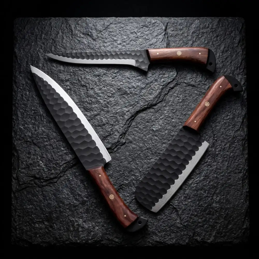 3 Pcs Damascus Chef Knife Set